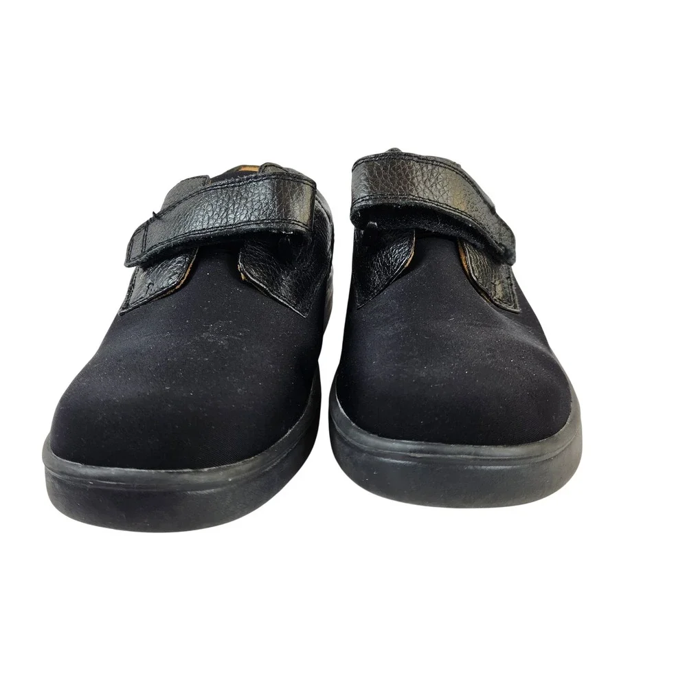 Dr Comfort Annie Stk 4510‎ Black Leather Suede Hook Loop Shoes Size 8M